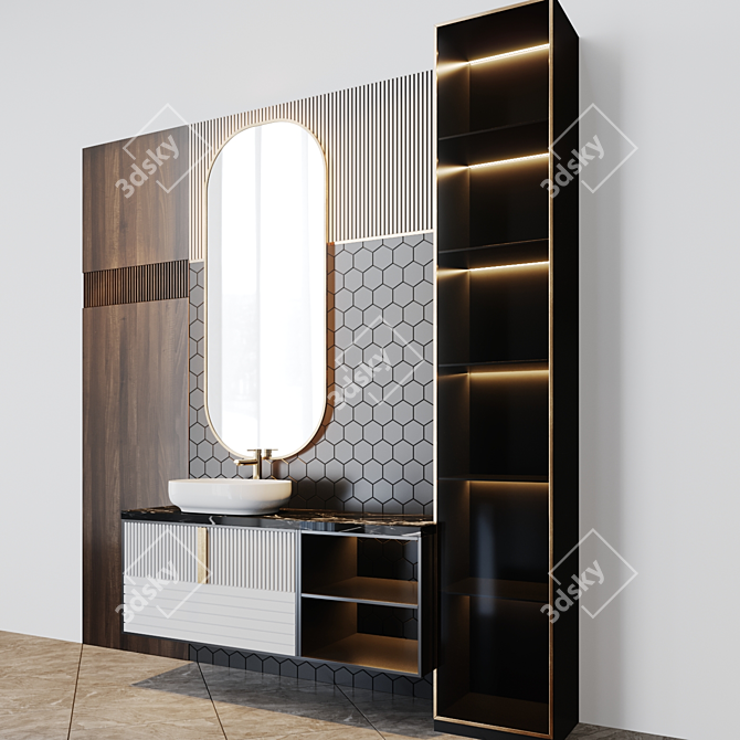 Luxurious Bath Set - Complete Bathroom Bliss 3D model image 2