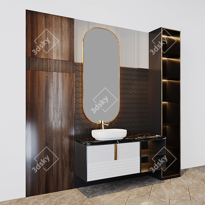 Luxurious Bath Set - Complete Bathroom Bliss 3D model image 3