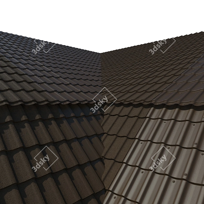 Seamless Monterrey Roof Tiles 3D model image 2