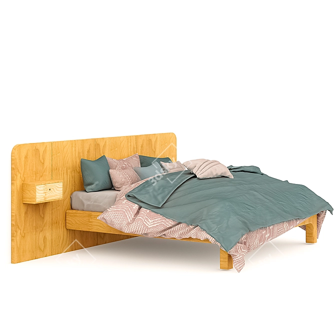 Modern 3D Bed: 2017+2014 Design 3D model image 2