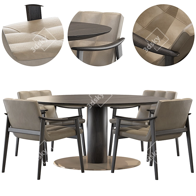 Elegant Minotti FYNN & Bellagio: Perfect Dining Duo! 3D model image 2