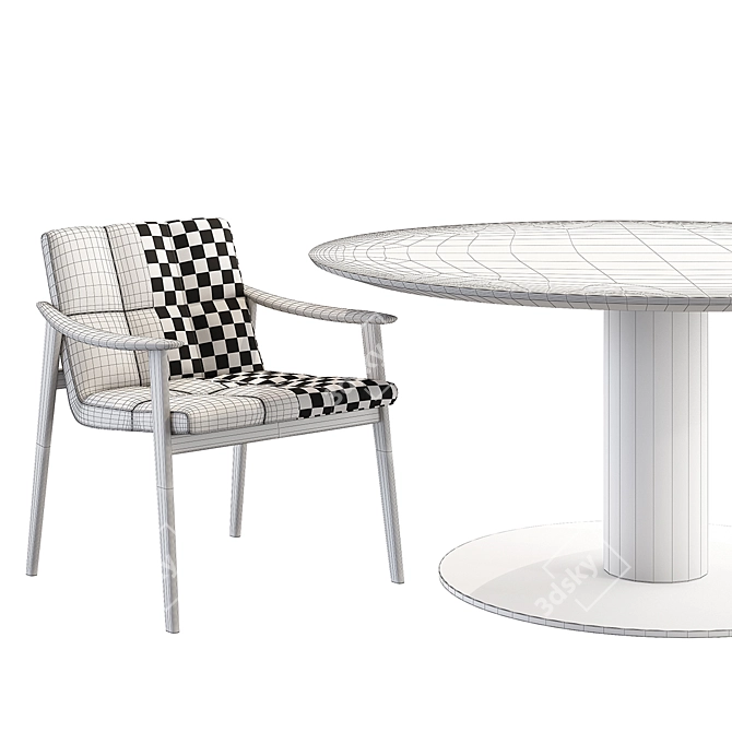 Elegant Minotti FYNN & Bellagio: Perfect Dining Duo! 3D model image 5