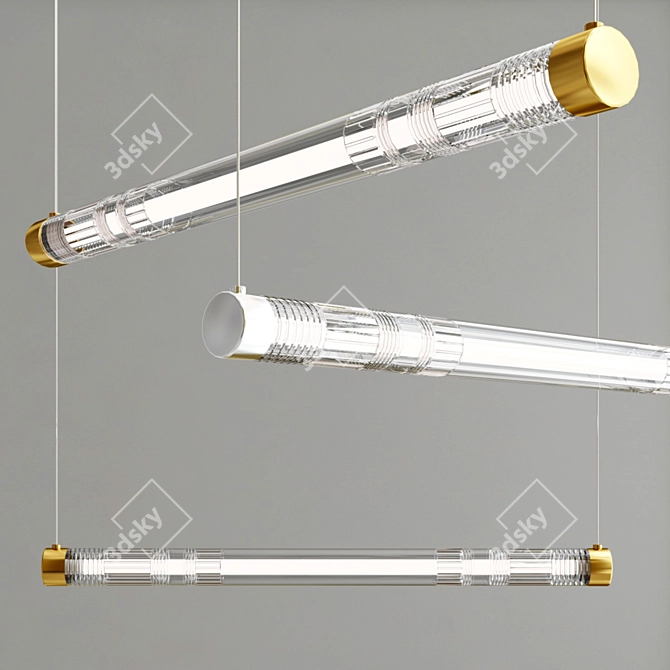 Elegant Crystal Tube Light 3D model image 1