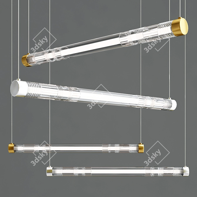 Elegant Crystal Tube Light 3D model image 2