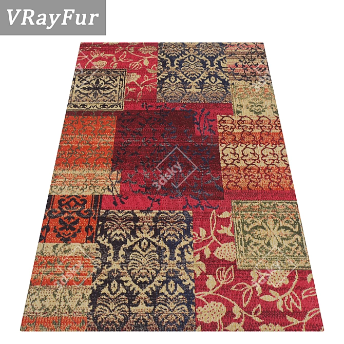 Luxury Carpets Set - High Quality Textures 3D model image 2