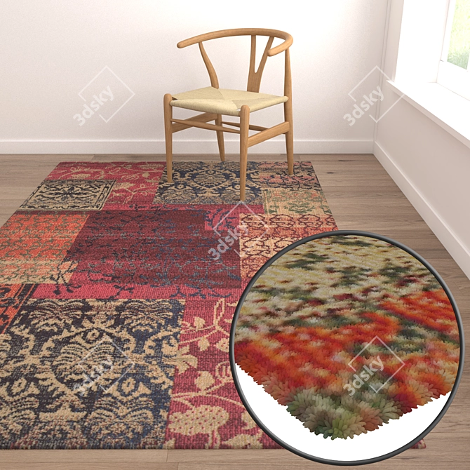 Luxury Carpets Set - High Quality Textures 3D model image 5