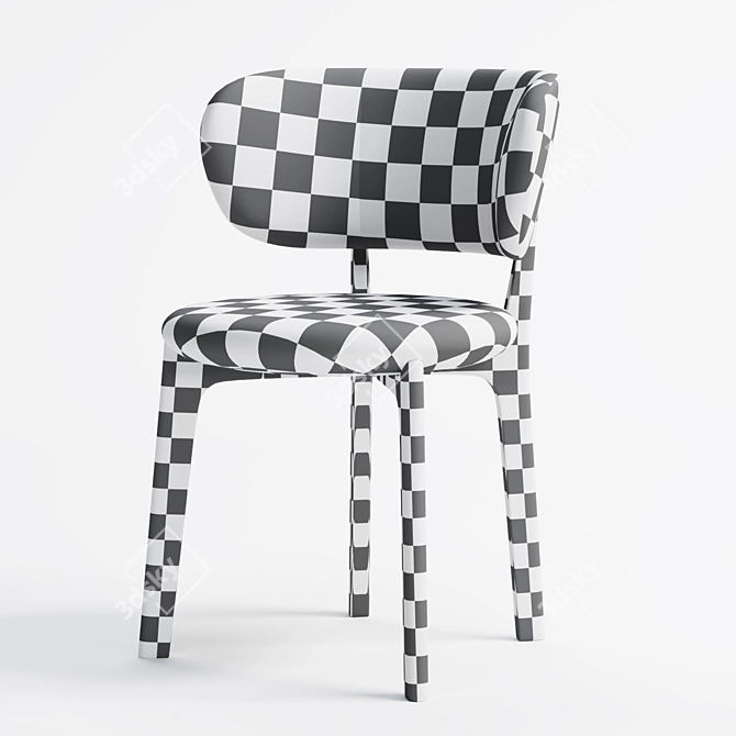 Modern Richmond Mesh Dining Chair 3D model image 4