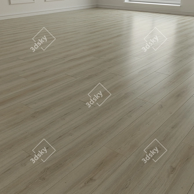 Premium Oak Laminate Flooring 3D model image 2