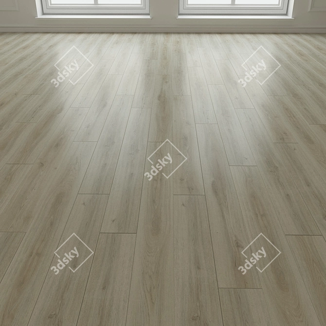 Premium Oak Laminate Flooring 3D model image 3