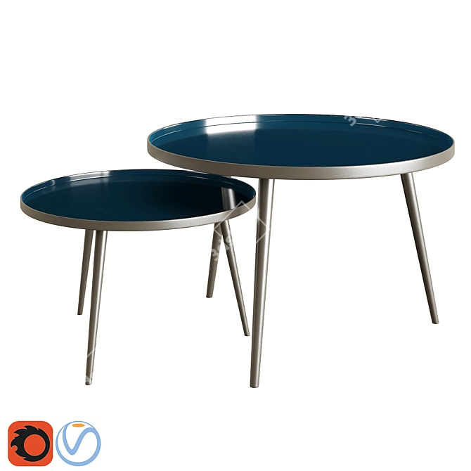 Enamelled Table Set 3D model image 1