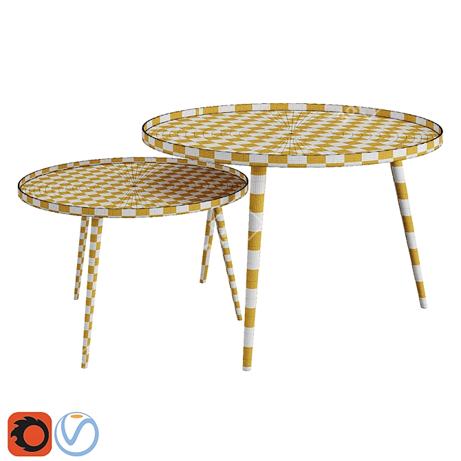 Enamelled Table Set 3D model image 3