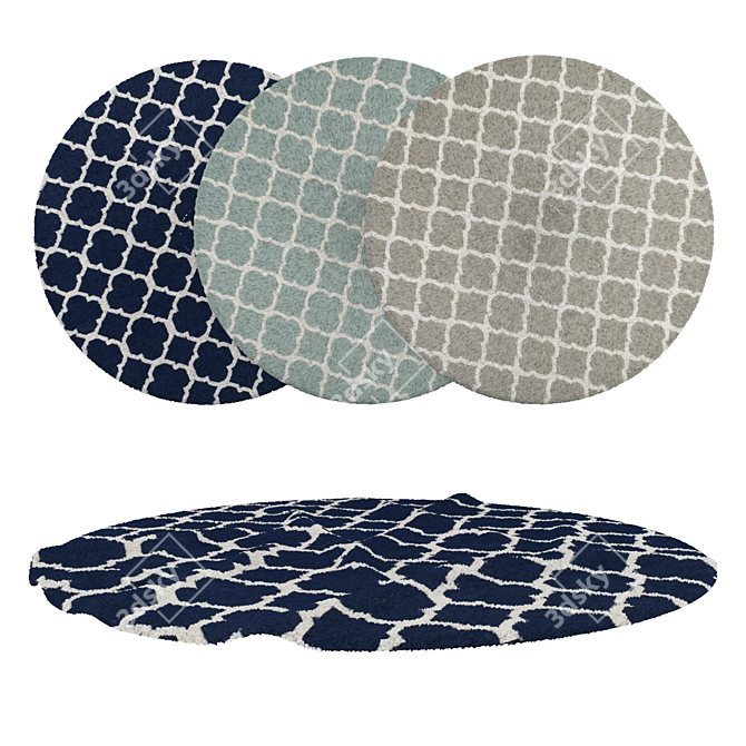 Round Carpets Set 94: Versatile and Realistic Carpets for All Perspectives 3D model image 1