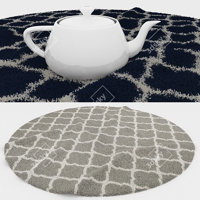 Round Carpets Set 94: Versatile and Realistic Carpets for All Perspectives 3D model image 3