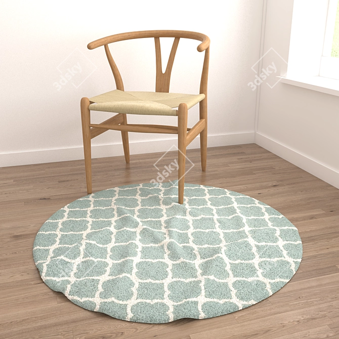Round Carpets Set 94: Versatile and Realistic Carpets for All Perspectives 3D model image 4