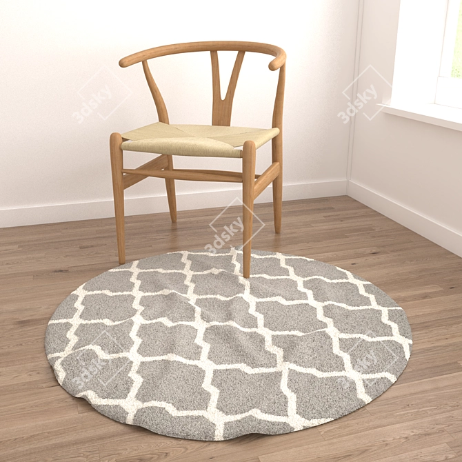 Round Carpets Set - Variety of Styles, Perfect for Any Space 3D model image 4