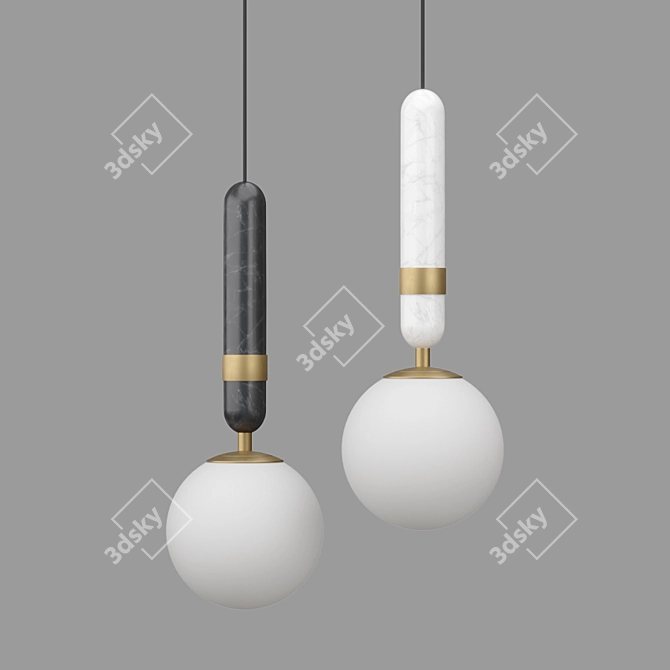 Elegant Marble Pendant Light 3D model image 1