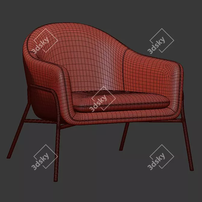 Elegant Irma Accent Armchair 3D model image 4