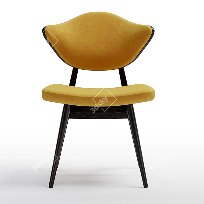 Modern Velvet H Chair 3D model image 2