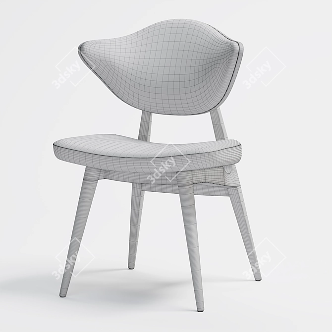 Modern Velvet H Chair 3D model image 4