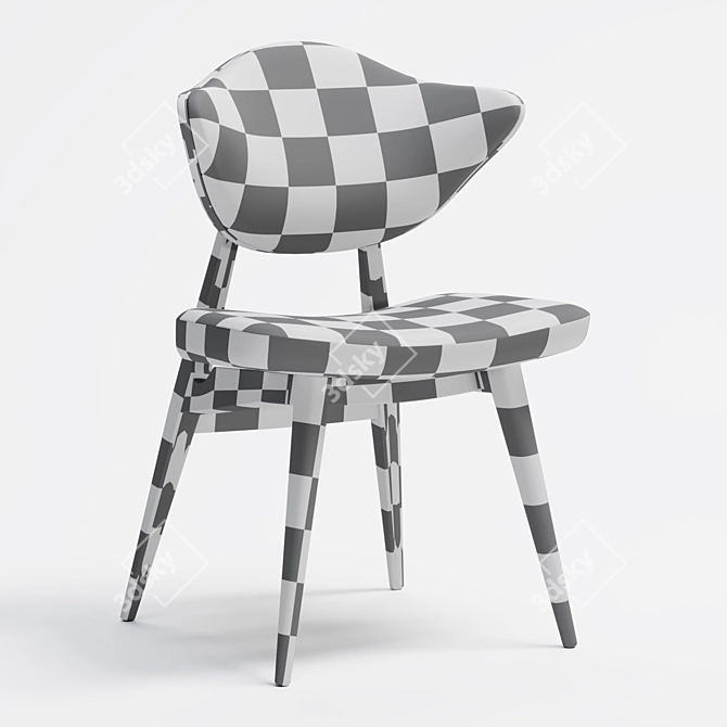 Modern Velvet H Chair 3D model image 5