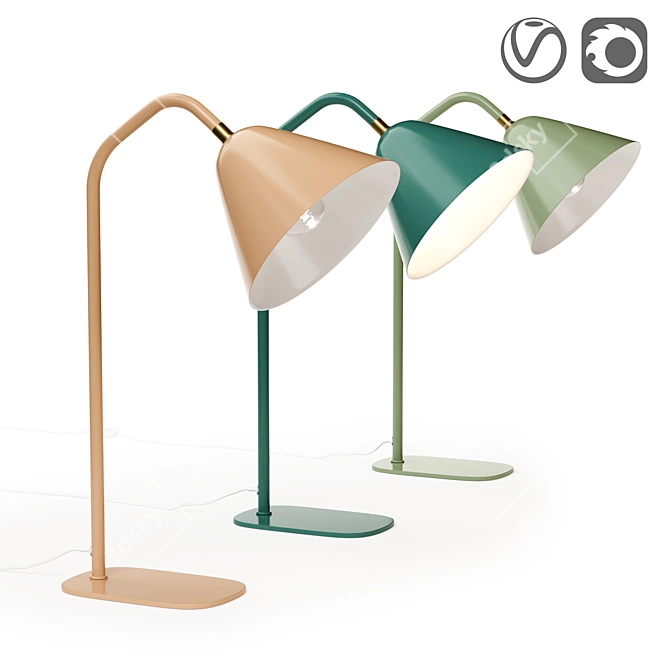 Modern Metal Table Lamp Copita 3D model image 1