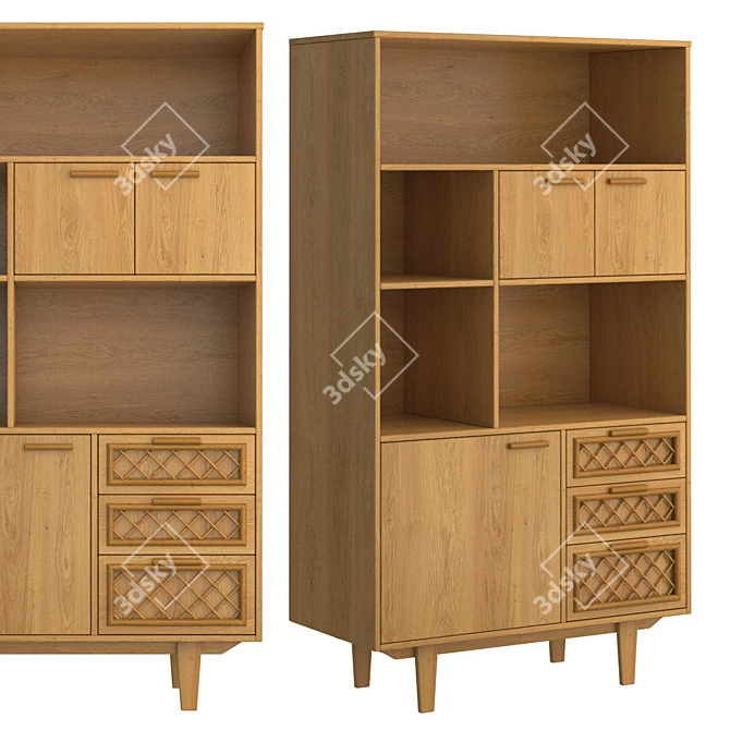 Croisille Bookcase - Vintage Elegance for Your Home 3D model image 1