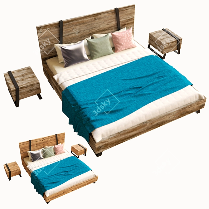 Modern and Stylish Bed: Dillinger 160U 3D model image 2