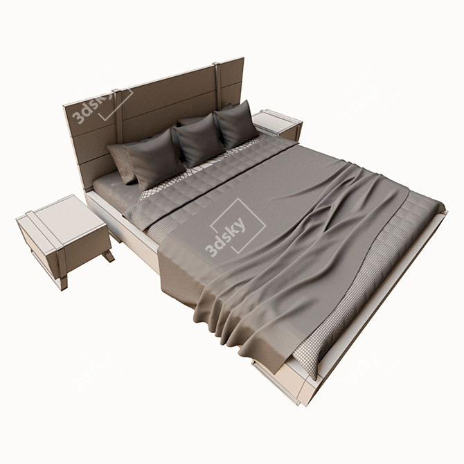 Modern and Stylish Bed: Dillinger 160U 3D model image 3
