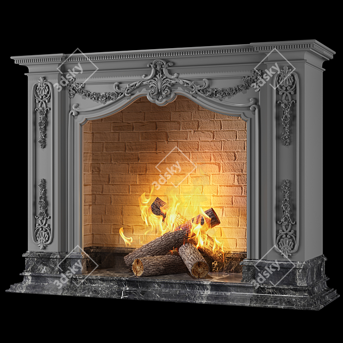 Classic English Fireplace 3D model image 1