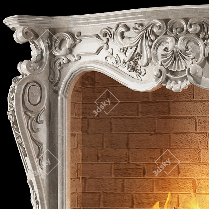 Elegant French Fireplace 3D model image 3
