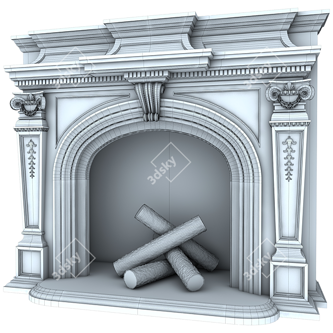 Regal Versailles Fireplace 3D model image 2