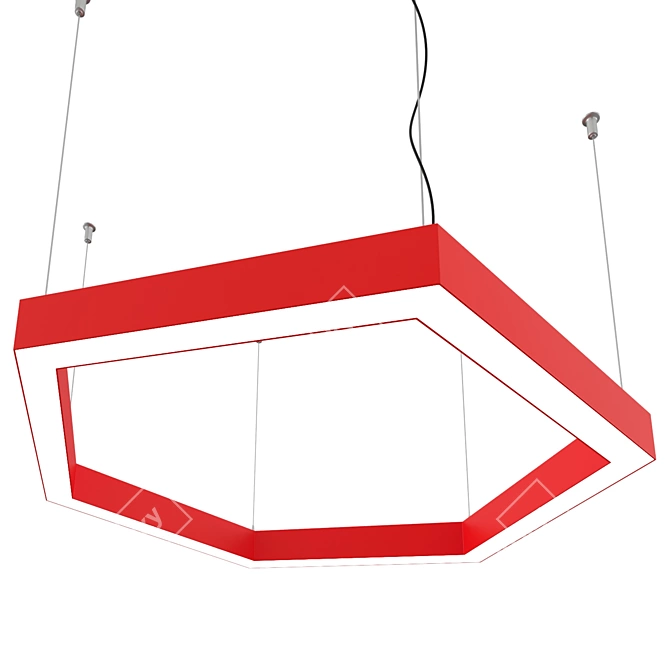 Hexagon Segment Board 984x852mm 3D model image 2