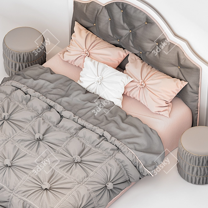 Sleek Modern Bed 3D model image 2