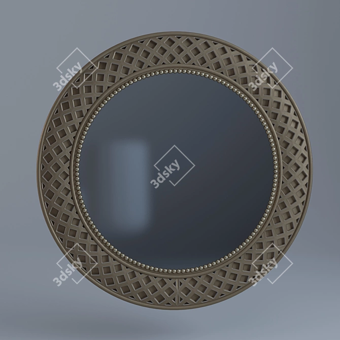 Gorgeous Bronze Circular Wall Mirror 3D model image 3