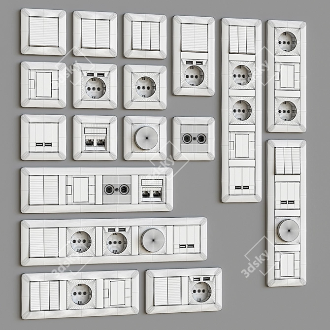 Schneider Exxact Primo: Stylish & Versatile Electrical Switches & Sockets 3D model image 5