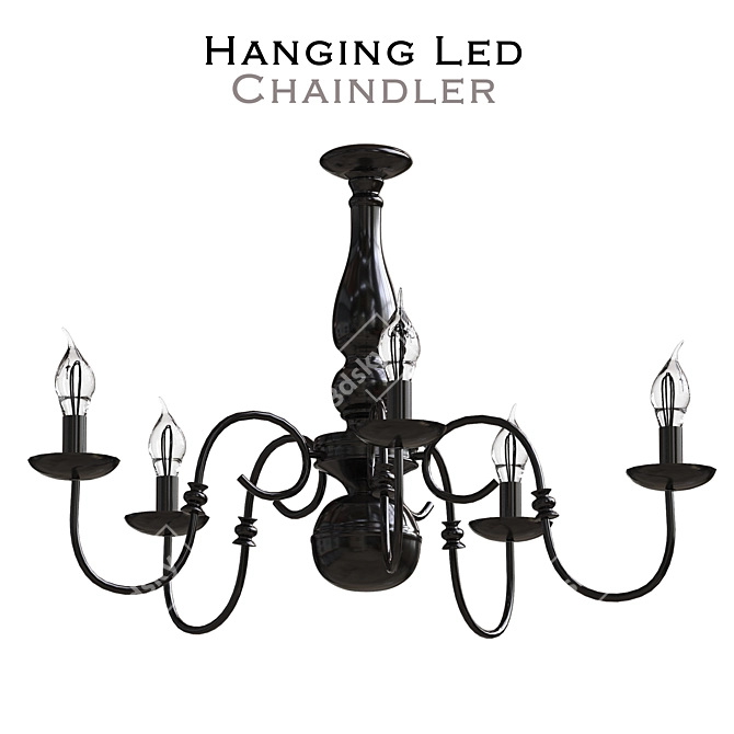 Elegant Chaindler Pendant Light 3D model image 1