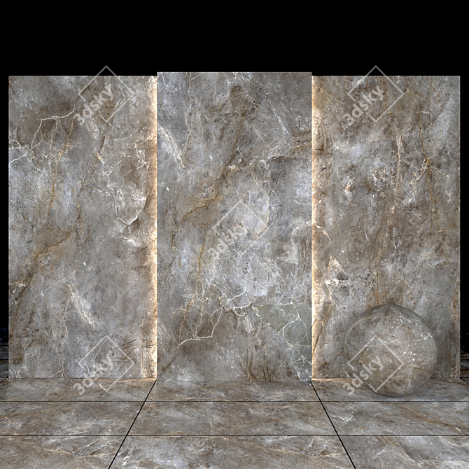 Elegant Amazon Gray Marble 3D model image 1