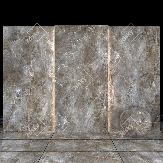 Elegant Amazon Gray Marble 3D model image 2