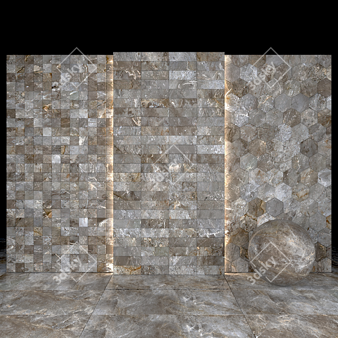 Elegant Amazon Gray Marble 3D model image 3