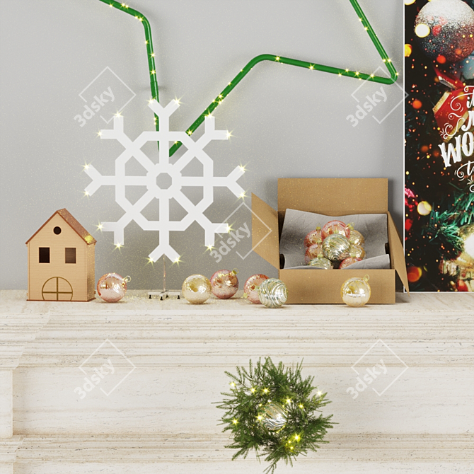 Festive Holiday Decor Set 3D model image 3