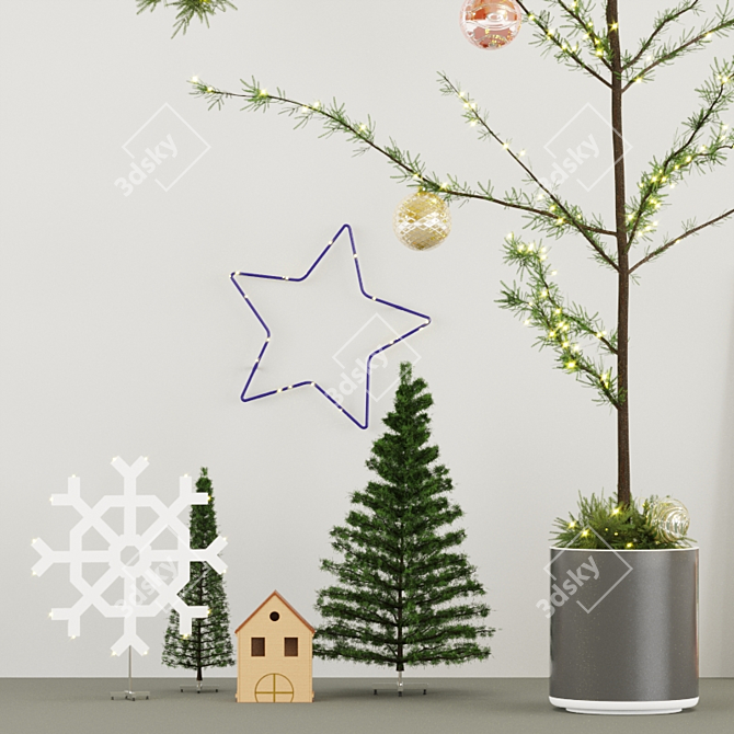 Festive Holiday Decor Set 3D model image 6