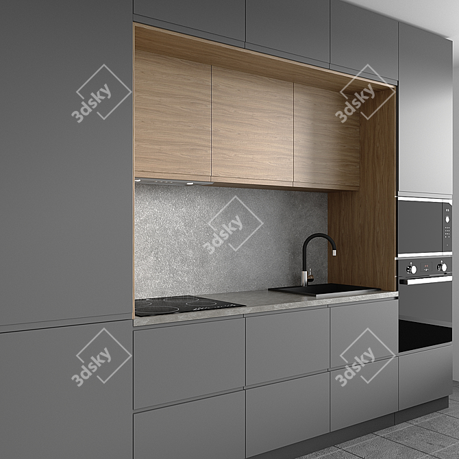 Modern Loft Kitchen Design Set 3D model image 3