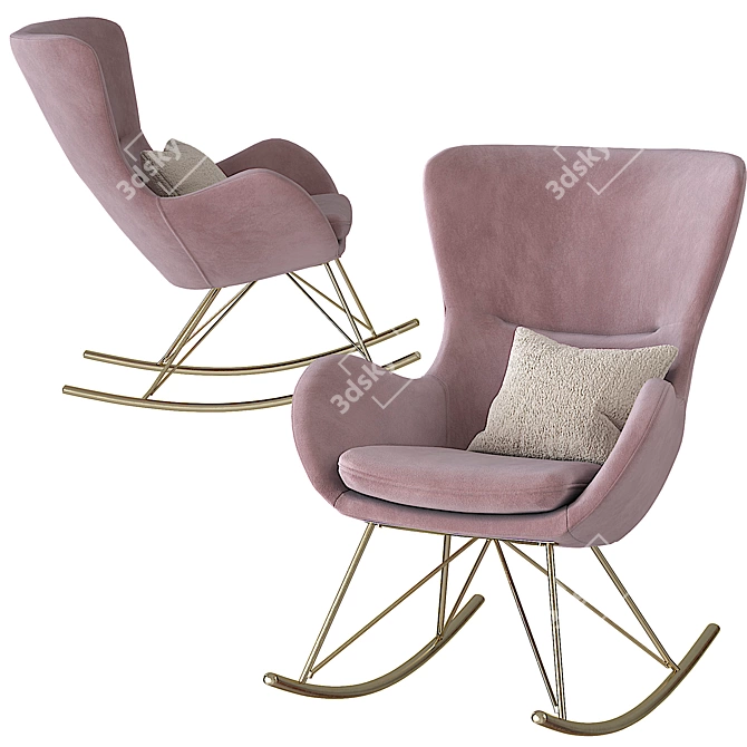 Lux Velvet Wing Rocker 3D model image 1