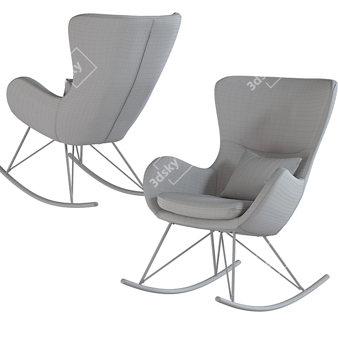 Lux Velvet Wing Rocker 3D model image 5