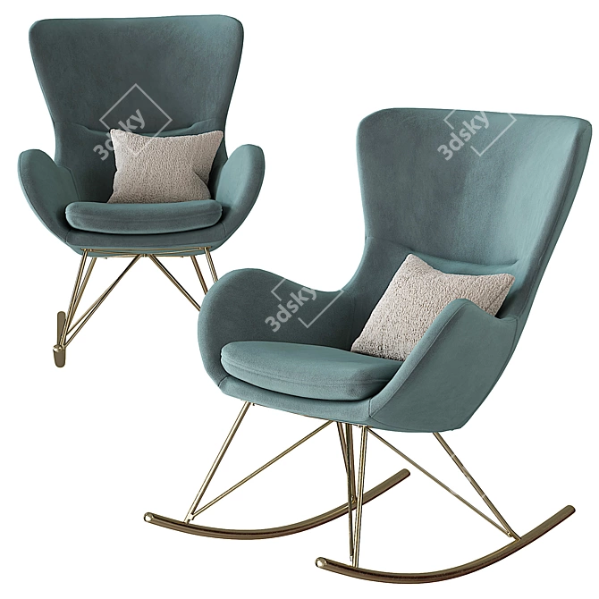 Lux Velvet Wing Rocker 3D model image 17