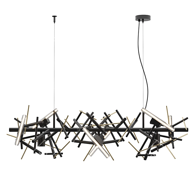 Elegant 3D Modern Chandelier - LINEA 3D model image 1