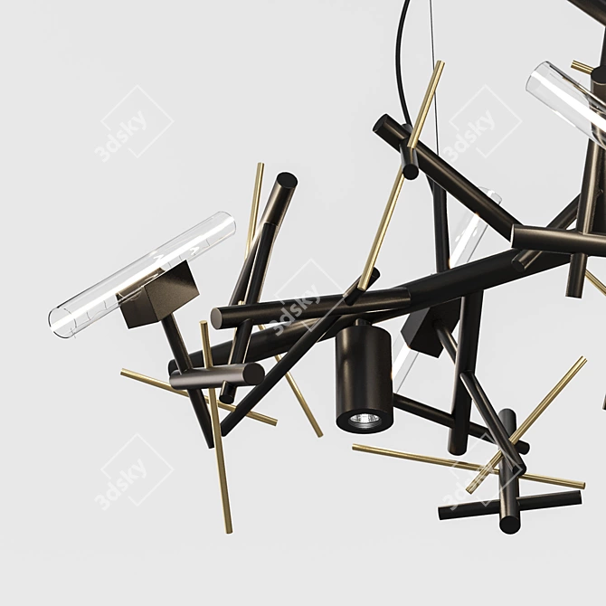 Elegant 3D Modern Chandelier - LINEA 3D model image 3