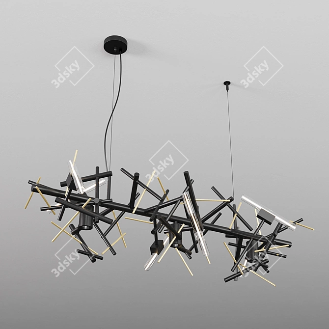 Elegant 3D Modern Chandelier - LINEA 3D model image 4