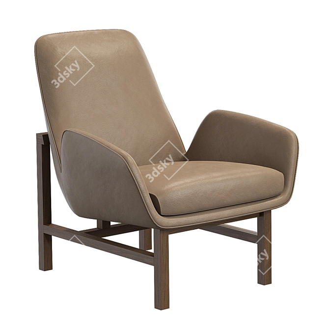 Elegant Nicci Timber Armchair 3D model image 1