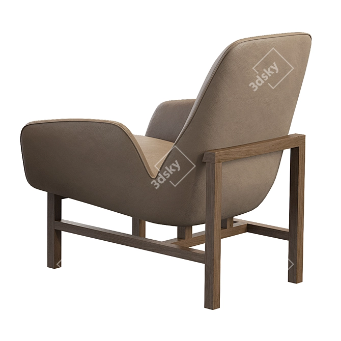 Elegant Nicci Timber Armchair 3D model image 2